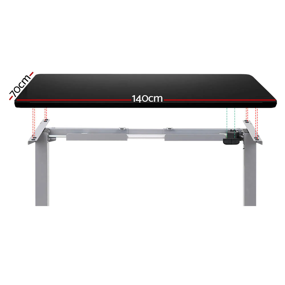 Artiss Standing Desk Motorised 140cm Black - Nurns