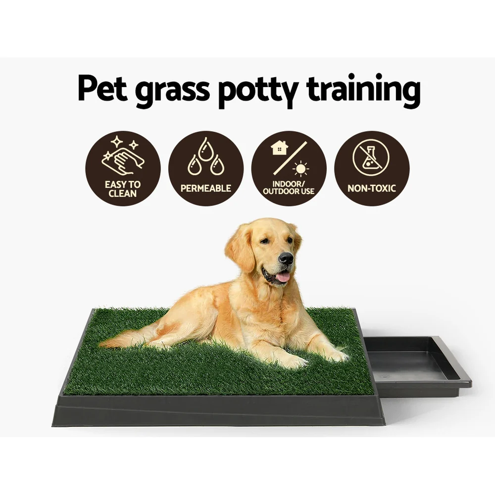 Pet Training Pad Dog Potty Toilet Large Loo Portable With Tray Grass Mat - Nurns