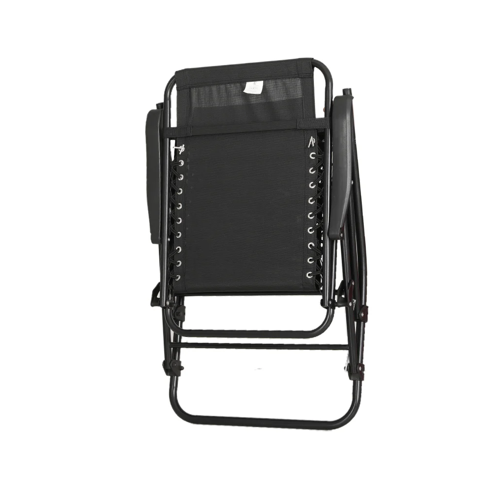 Zorion Outdoor Rocking Chair Folding Reclining Patio Furniture Garden - Black - Nurns