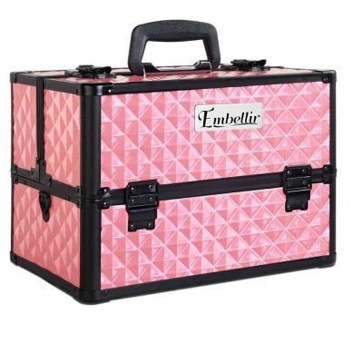 Portable Cosmetic Beauty Makeup Case - Diamond Pink - Nurns