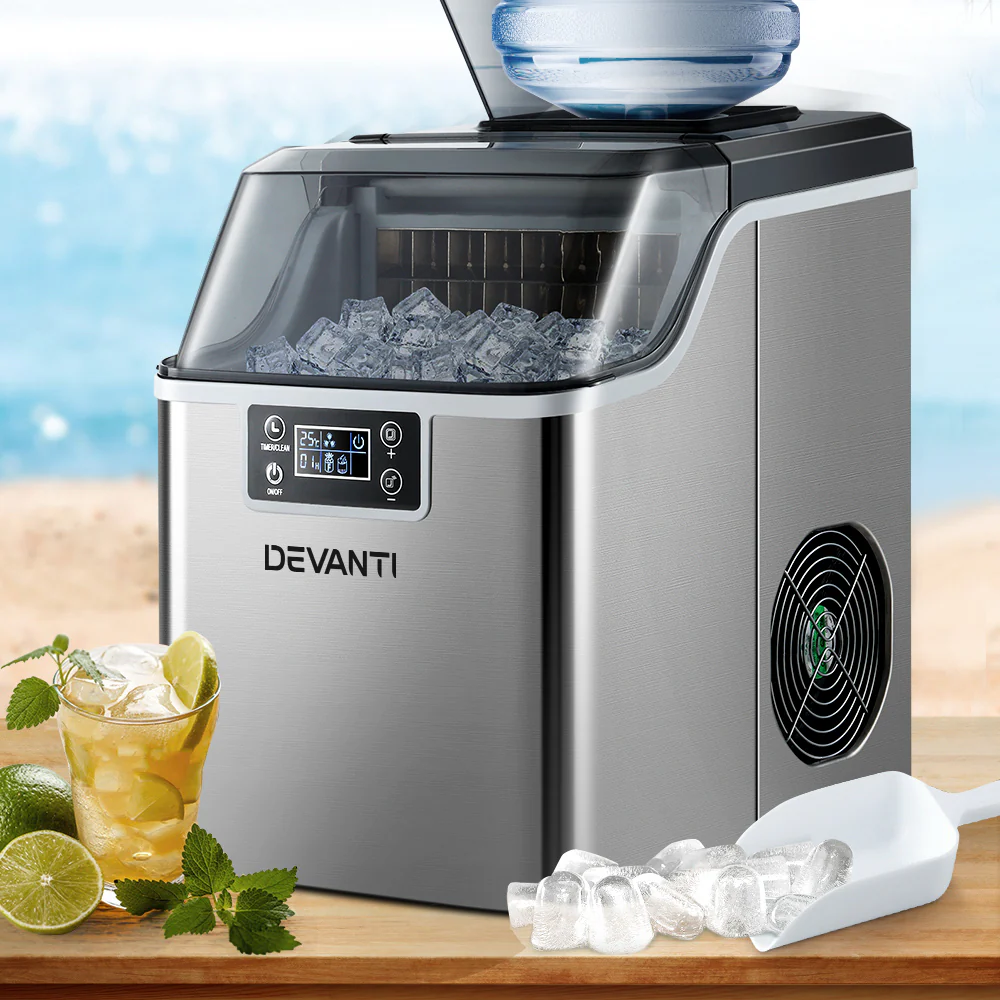Devanti Ice Maker Machine Commercial Portable Ice Cube Tray Countertop 3.2L - Nurns