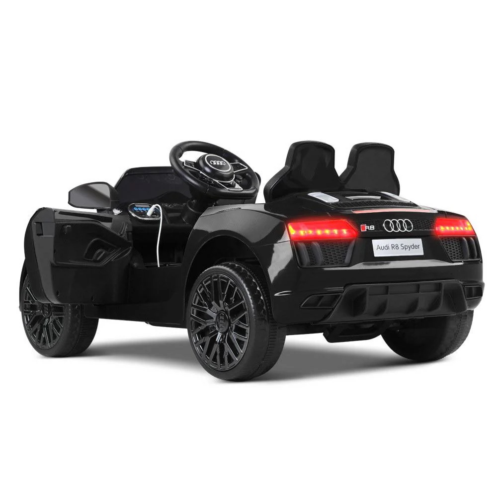 Kids Ride on Car Audi R8 Licensed Sports Electric Toy Cars - Black - Nurns