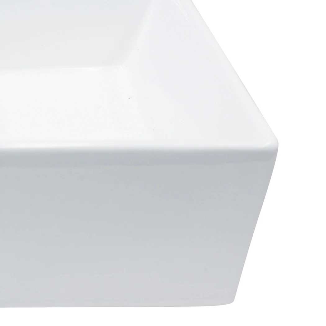 Square Ceramic Basin Bathroom Wash Counter Top Hand Wash Bowl Sink Vanity Above Basins - Nurns