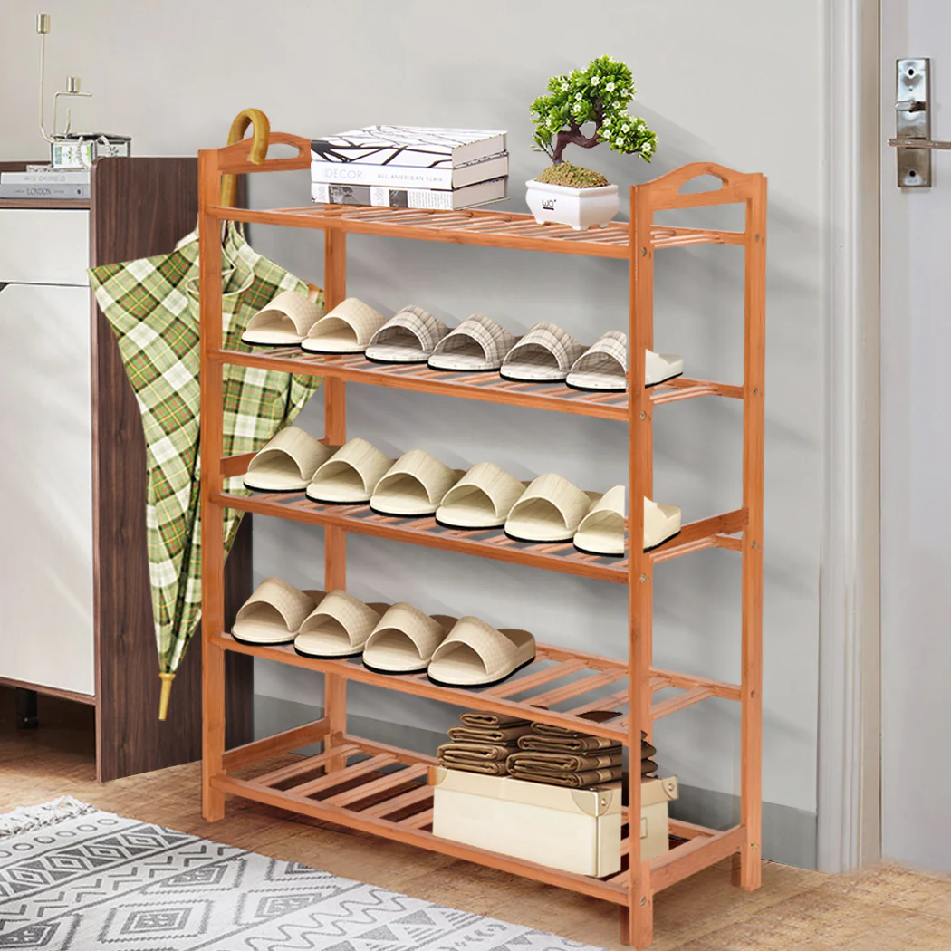 Levede 2x Bamboo Shoe Rack Shoes Organizer - Nurns
