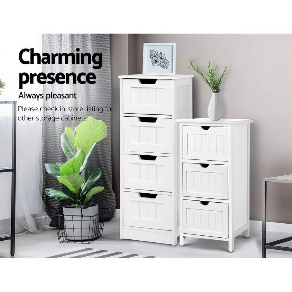 Storage Cabinet Chest of Drawers Dresser Bedside Table Bathroom Stand - Nurns