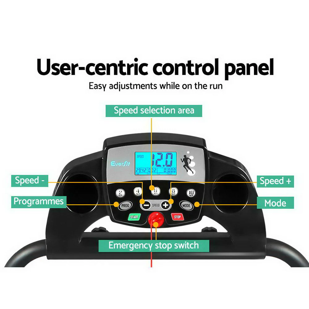 Everfit Treadmill Electric Home Gym Fitness Exercise Machine Foldable 340mm - Nurns