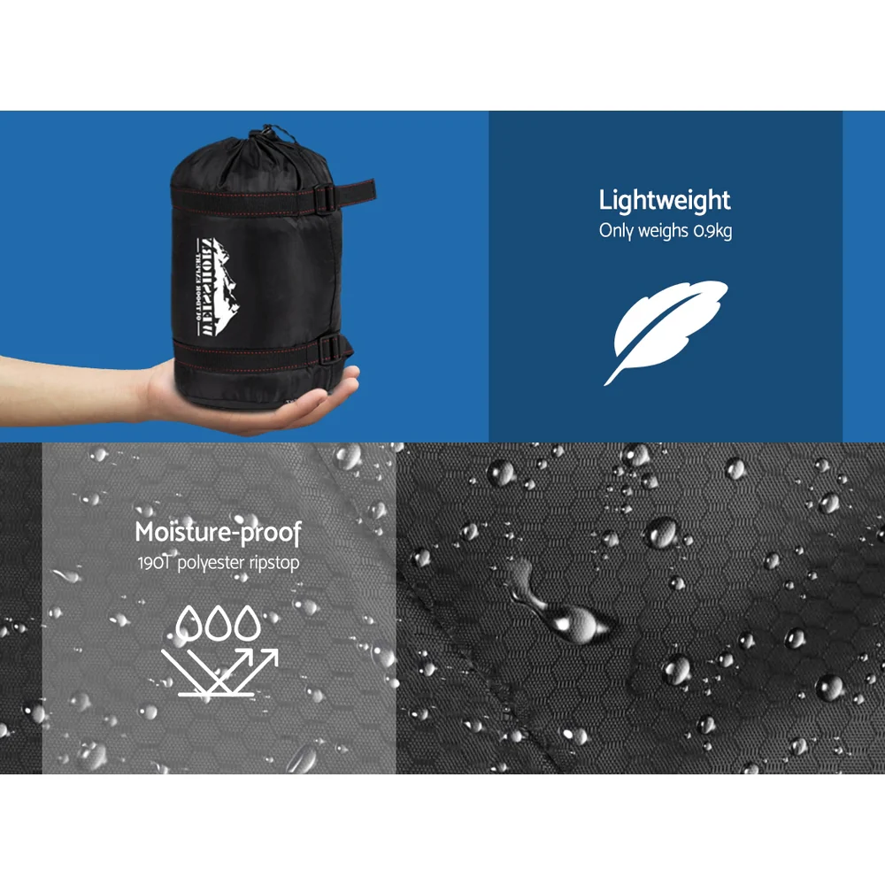 Sleeping Bag Single Thermal Camping Hiking Tent Blue - Nurns