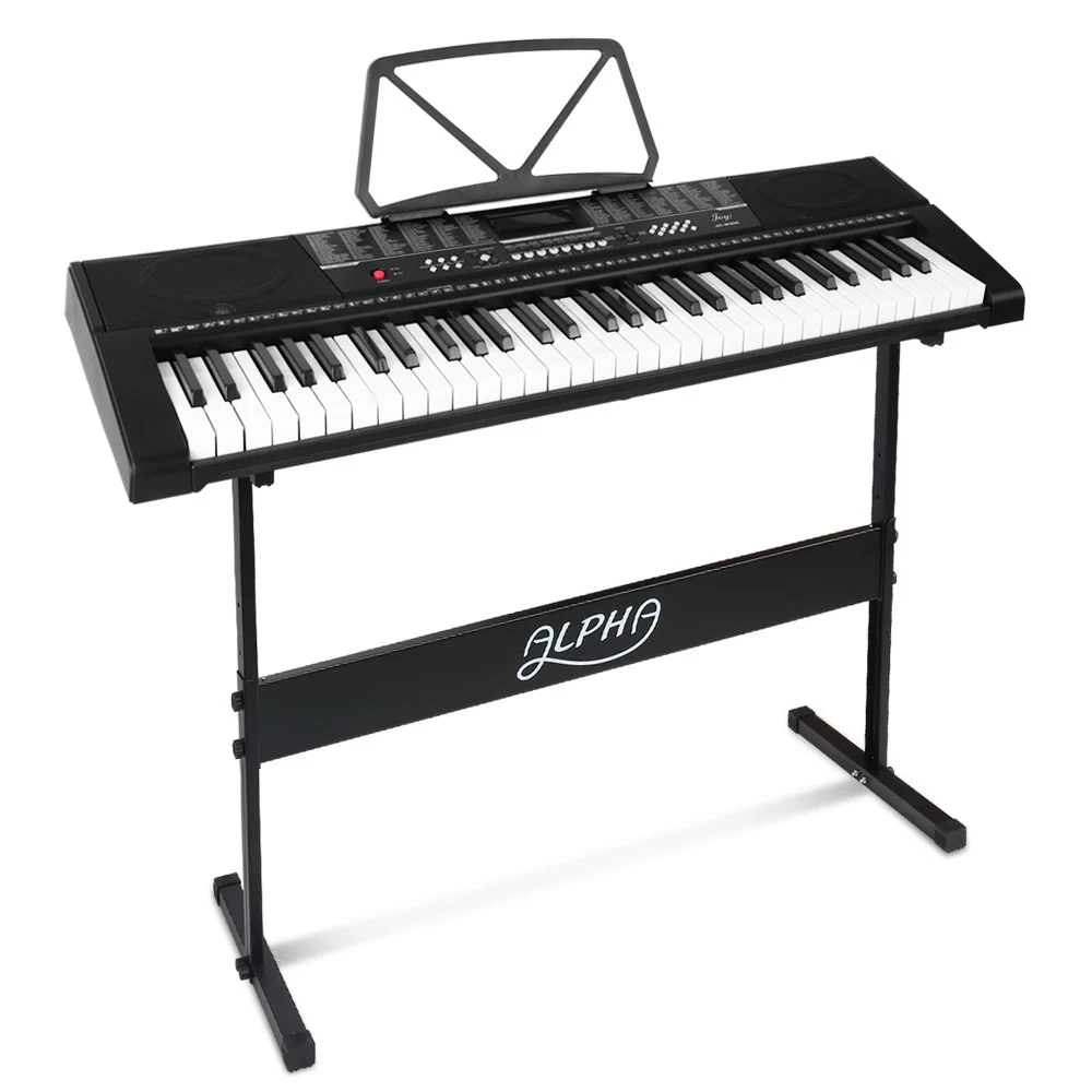 Alpha 61 Keys Electronic Piano Keyboard Digital Electric w/ Stand Sound Speaker - Nurns