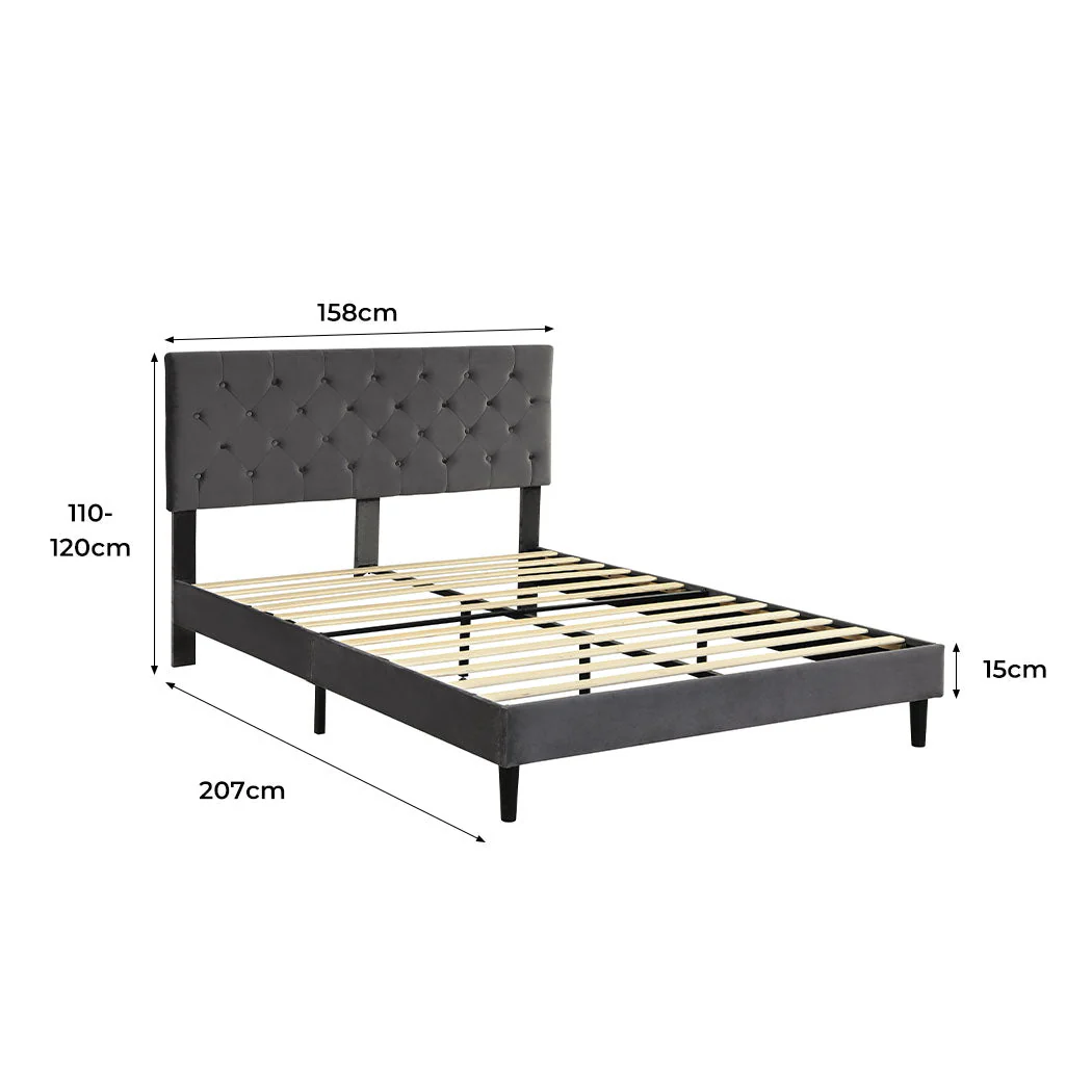 Hessonite Bed & Mattress Package - Grey Queen - Nurns