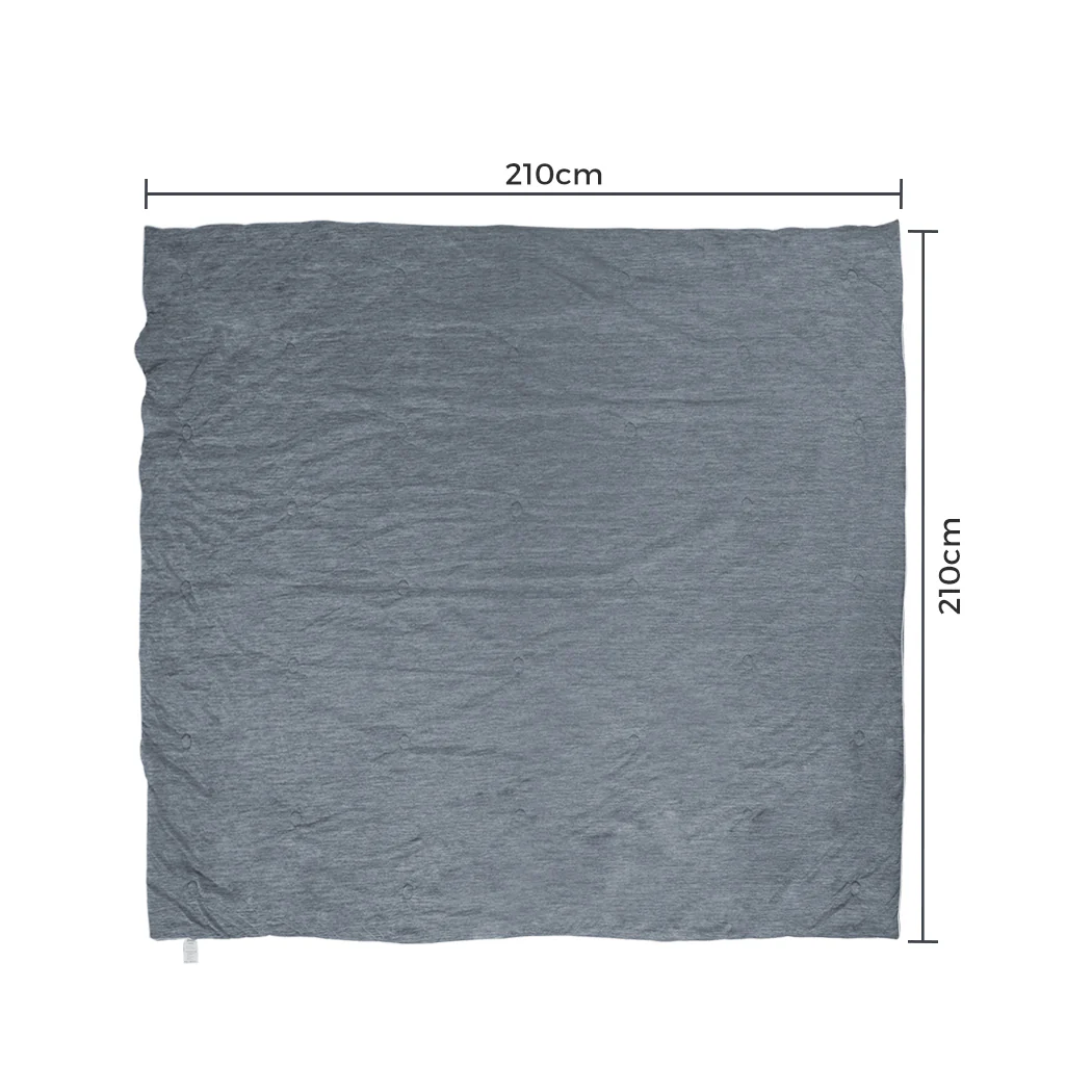 Whelan Throw Soft Blanket 210x210cm Cooling Summer - Grey - Nurns