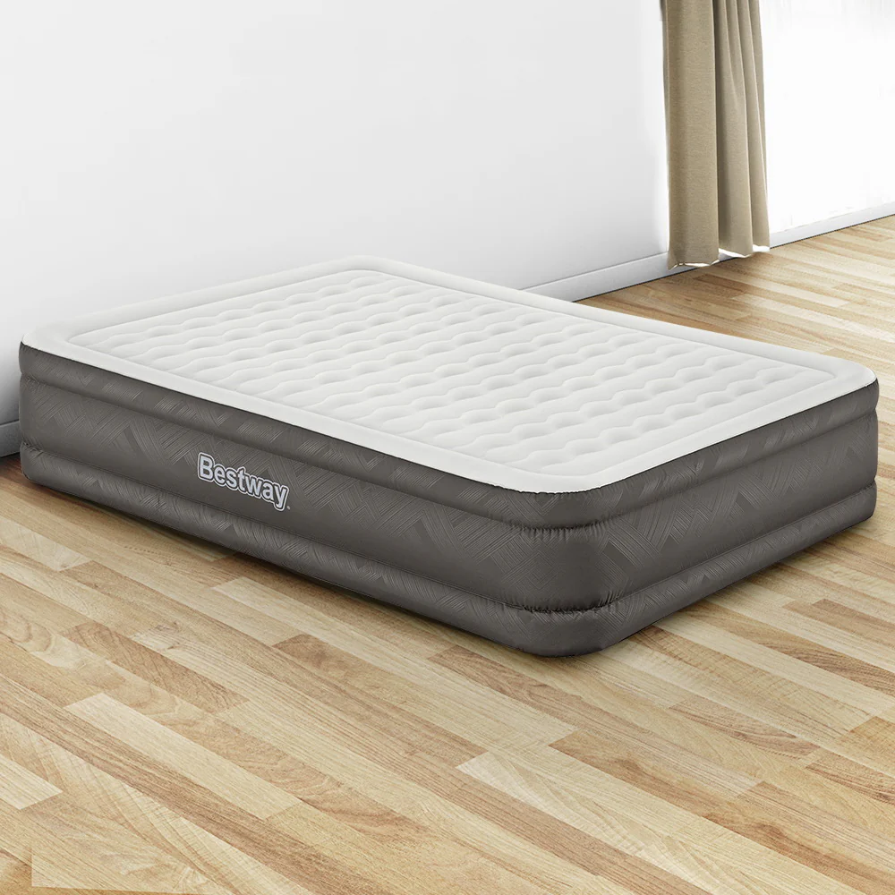 Factory Buys 46cm Air Mattress Inflatable Bed Airbed - Grey Queen - Nurns