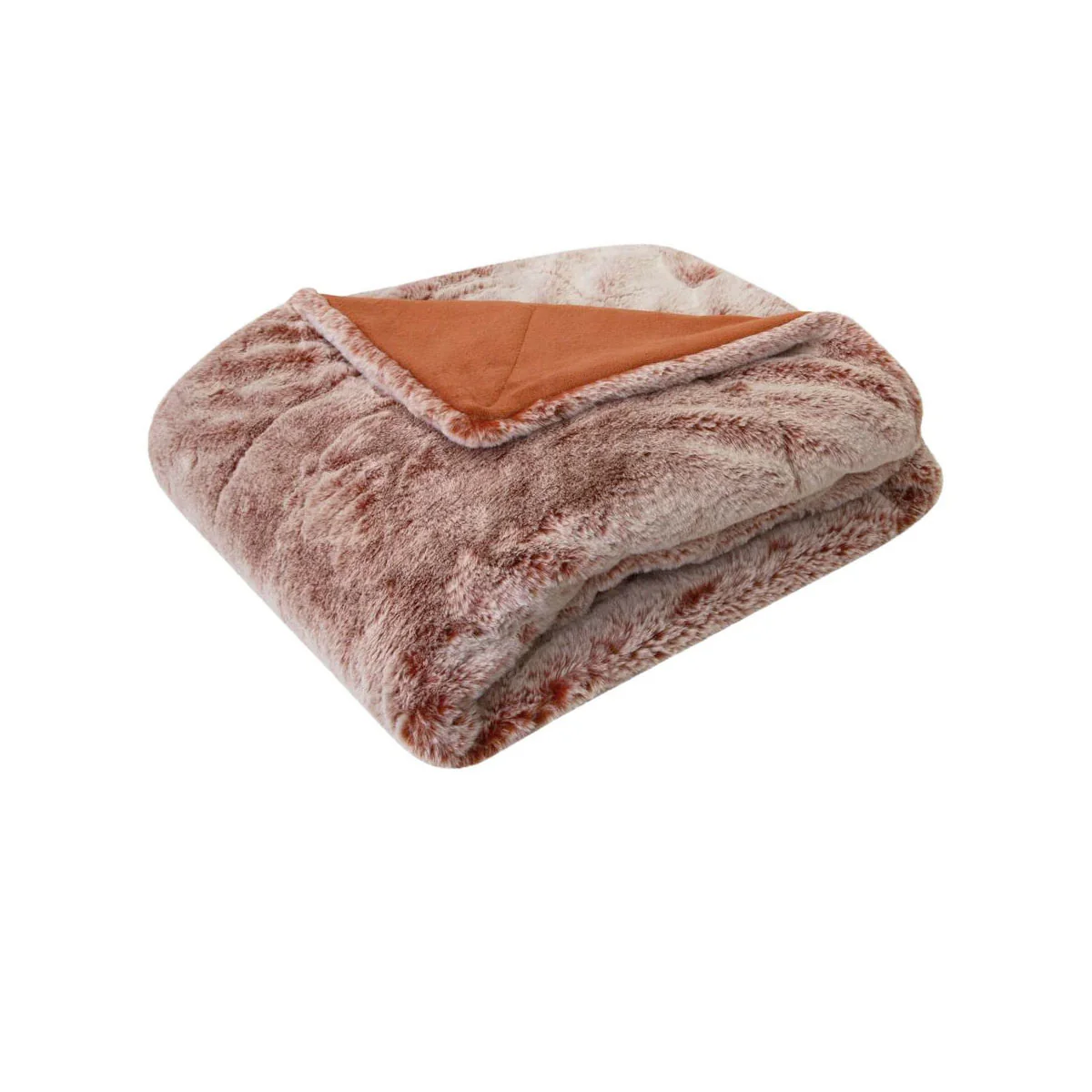 Wadi Throw Soft Blanket Faux Fur Throw Blanket 130 x 160cm - Terracotta - Nurns