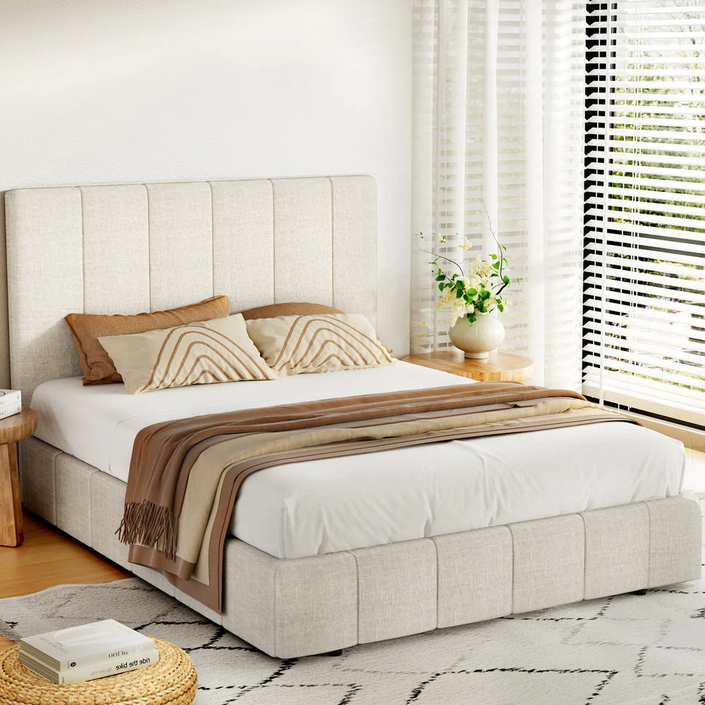 Genteel Bed & Mattress Package with 32cm Mattress - Beige Queen - Nurns