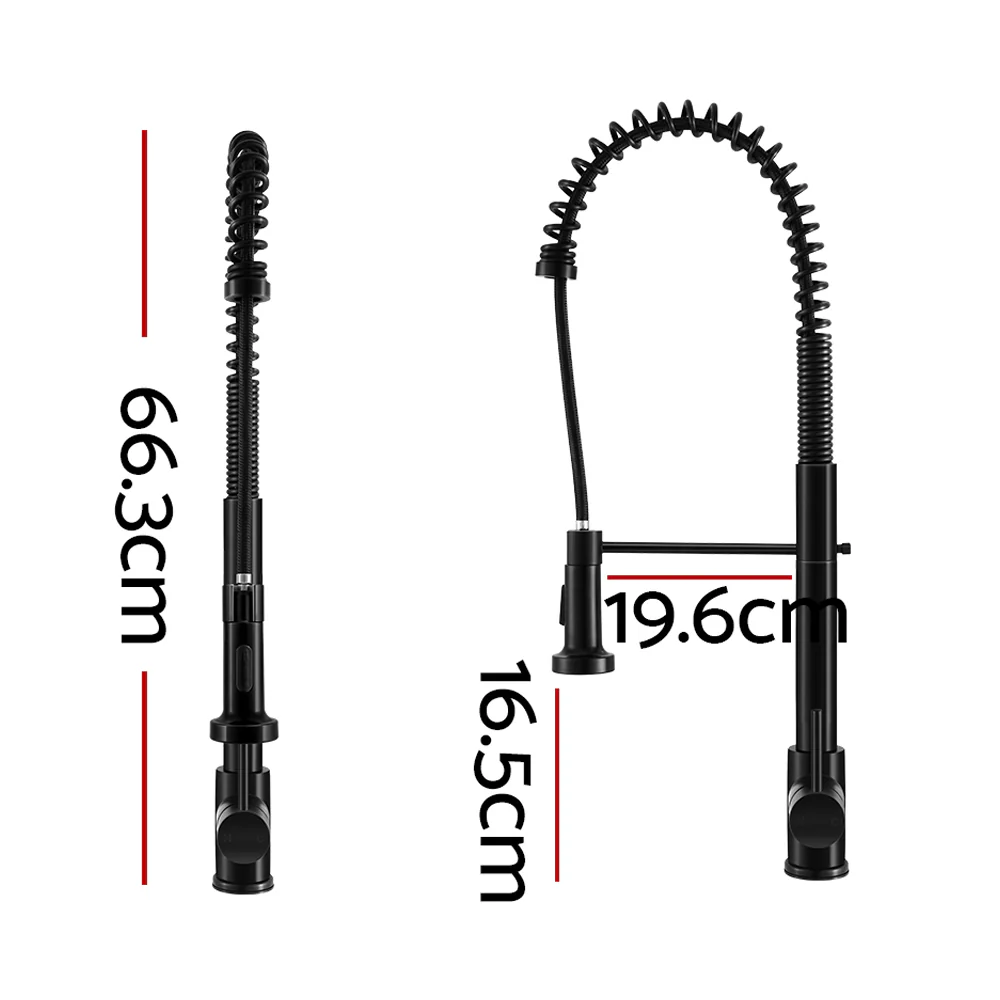 Pull Out Kitchen Tap Mixer Basin Taps Faucet Vanity Sink Swivel Brass WEL In Black - Nurns