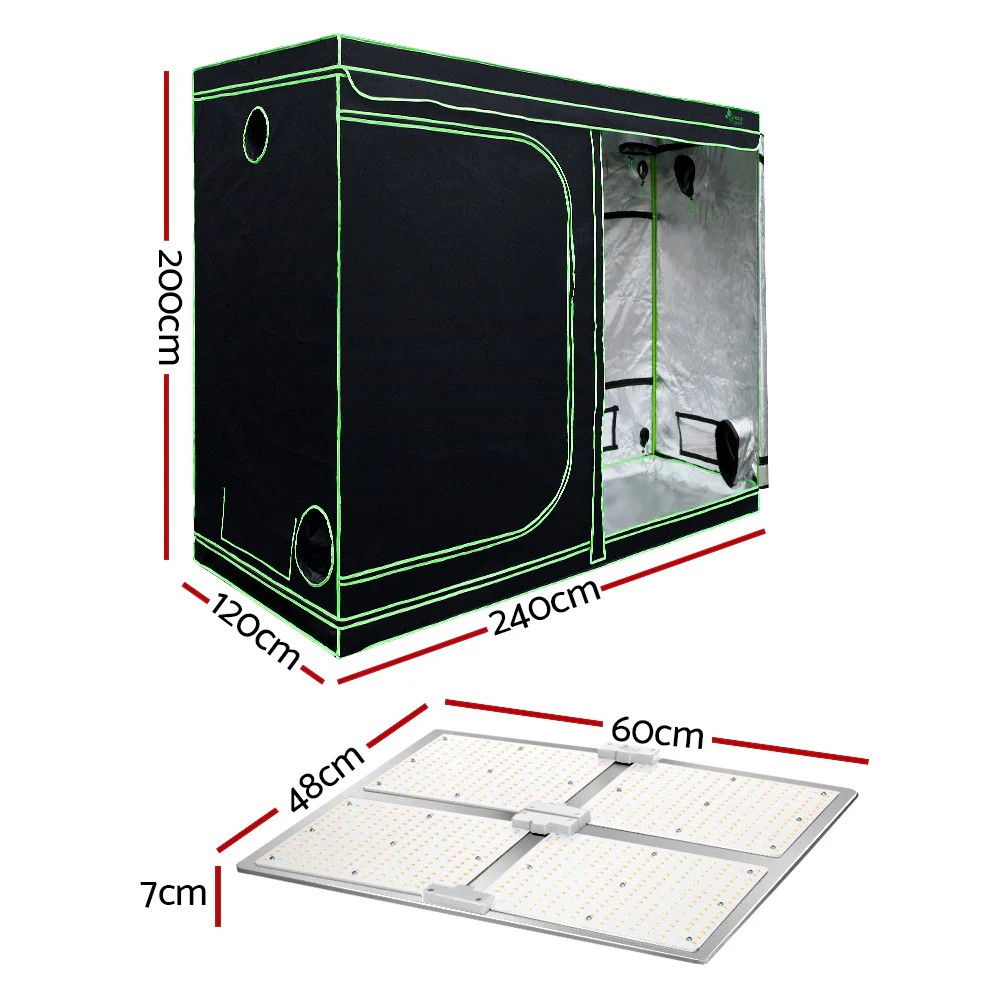Grow Tent Light Kit 240x120x200CM 4500W LED Full Spectrum - Nurns