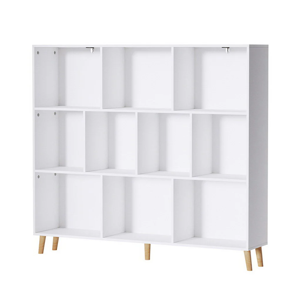 Artiss Bookshelf 3 Tiers 10 Cubes - Cora White - Nurns