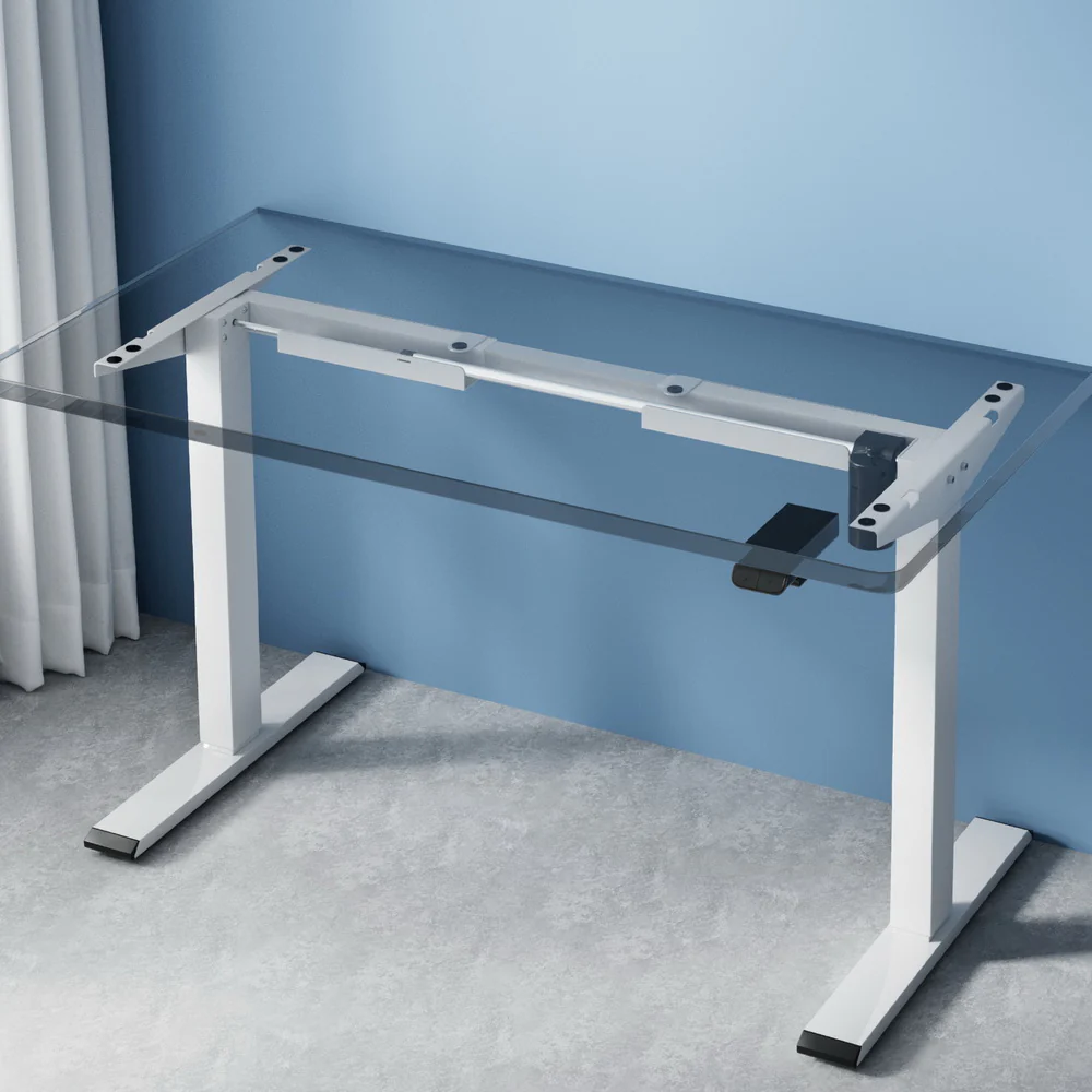 Artiss Electric Standing Desk Frame Only Height Adjustable 70Kg Load White - Nurns