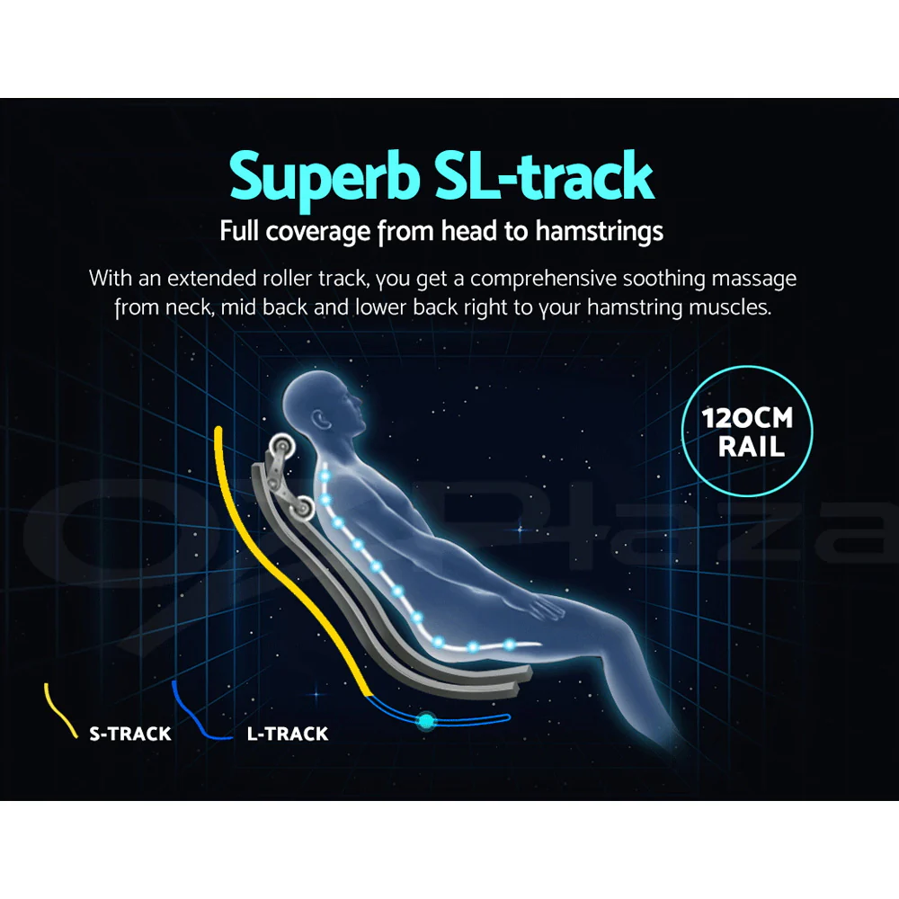 Ajax Massage Chair Electric Recliner Shiatsu Zero Gravity Head Massager - Grey - Nurns