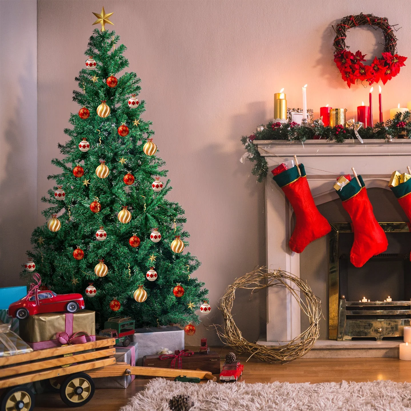 7ft 2.1m 1200 Tips Christmas Tree Xmas Decor Decorations Green - Nurns