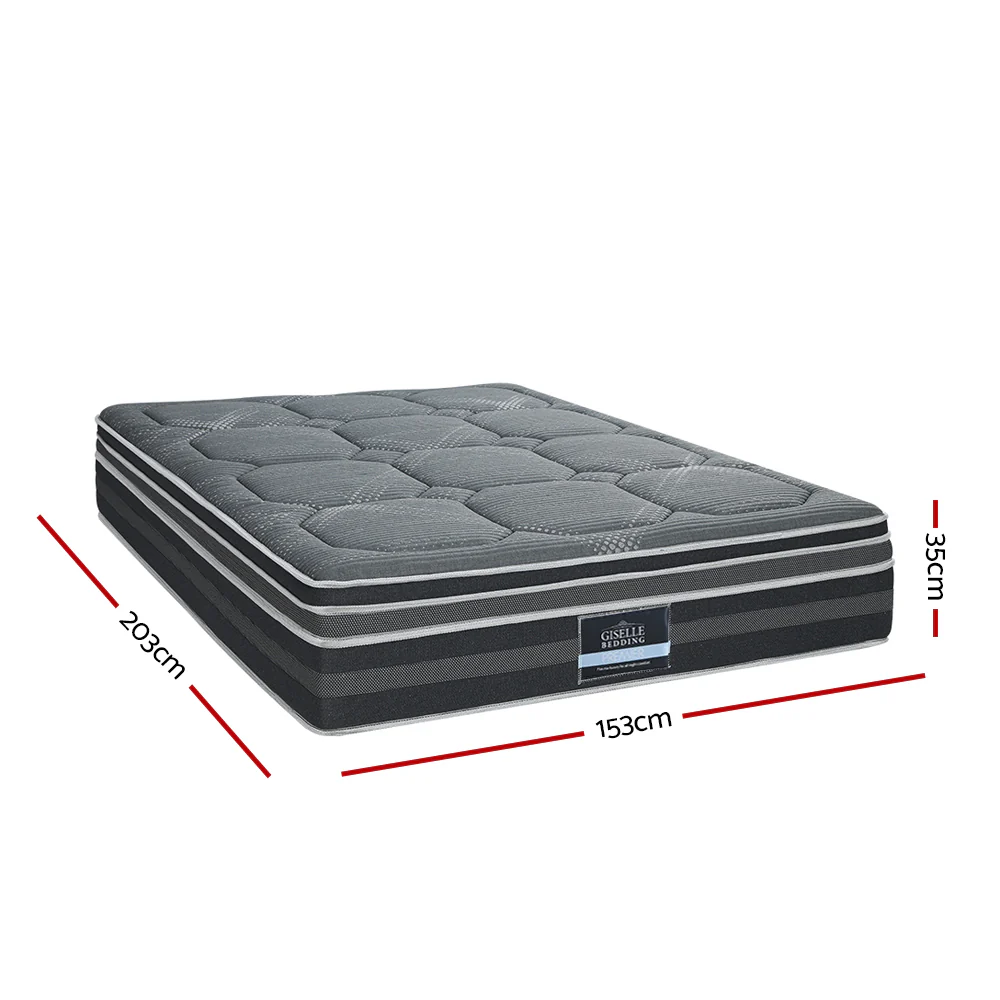 Alexa 35cm Mattress 7 Zone Dual Euro Top Pocket Spring Medium Firm - Queen - Nurns