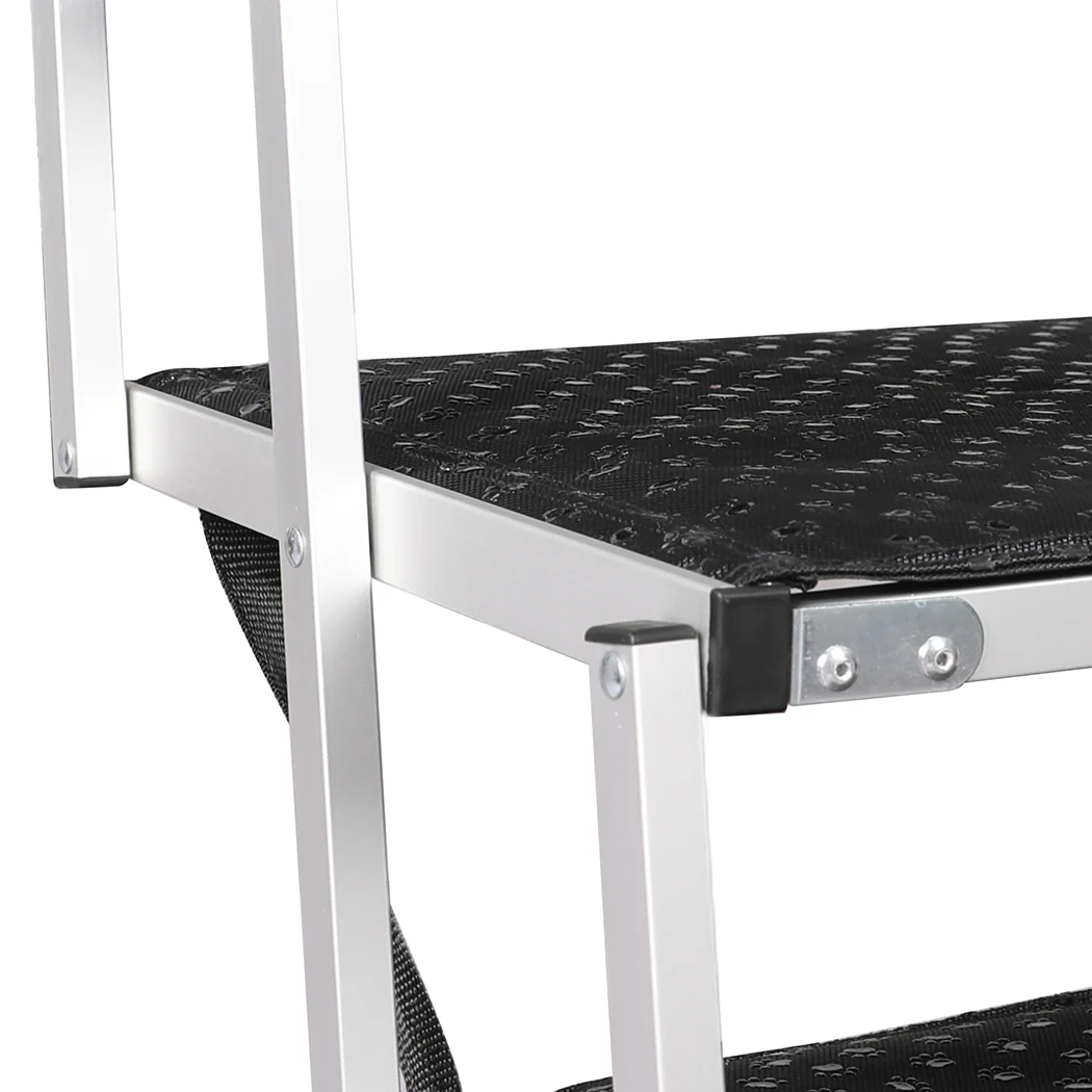 PaWz 6 Steps Dog Ramp Adjustable Height Black - Nurns