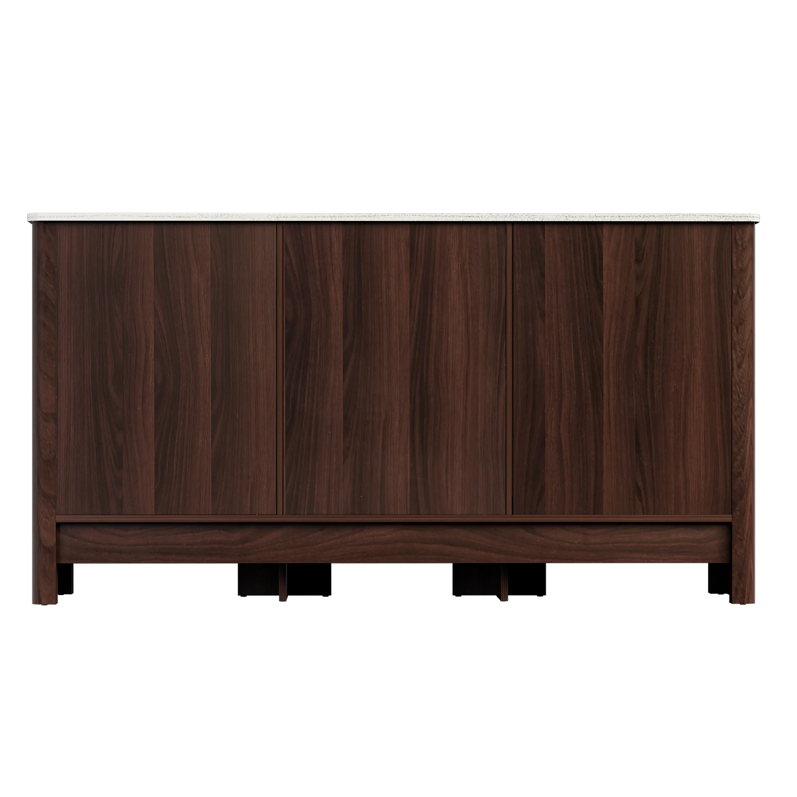 Danny Wooden Buffet Sideboard Cabinet Marble Style Tabletop - Walnut - Nurns