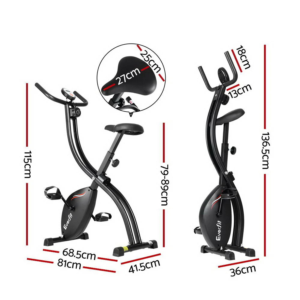 Everfit Folding Exercise Bike Magnetic X-Bike Bicycle Indoor Cycling Cardio - Nurns