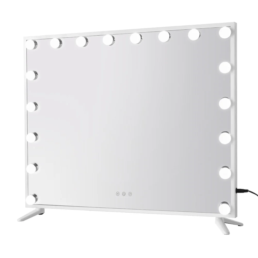 80x65cm Makeup Mirror Hollywood Vanity with LED - Light White - Nurns