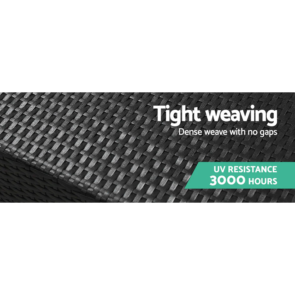 Wednesbury Set of 2 Outdoor Furniture Sofa Set Wicker Rattan Garden Lounge Chair Setting - Black - Nurns