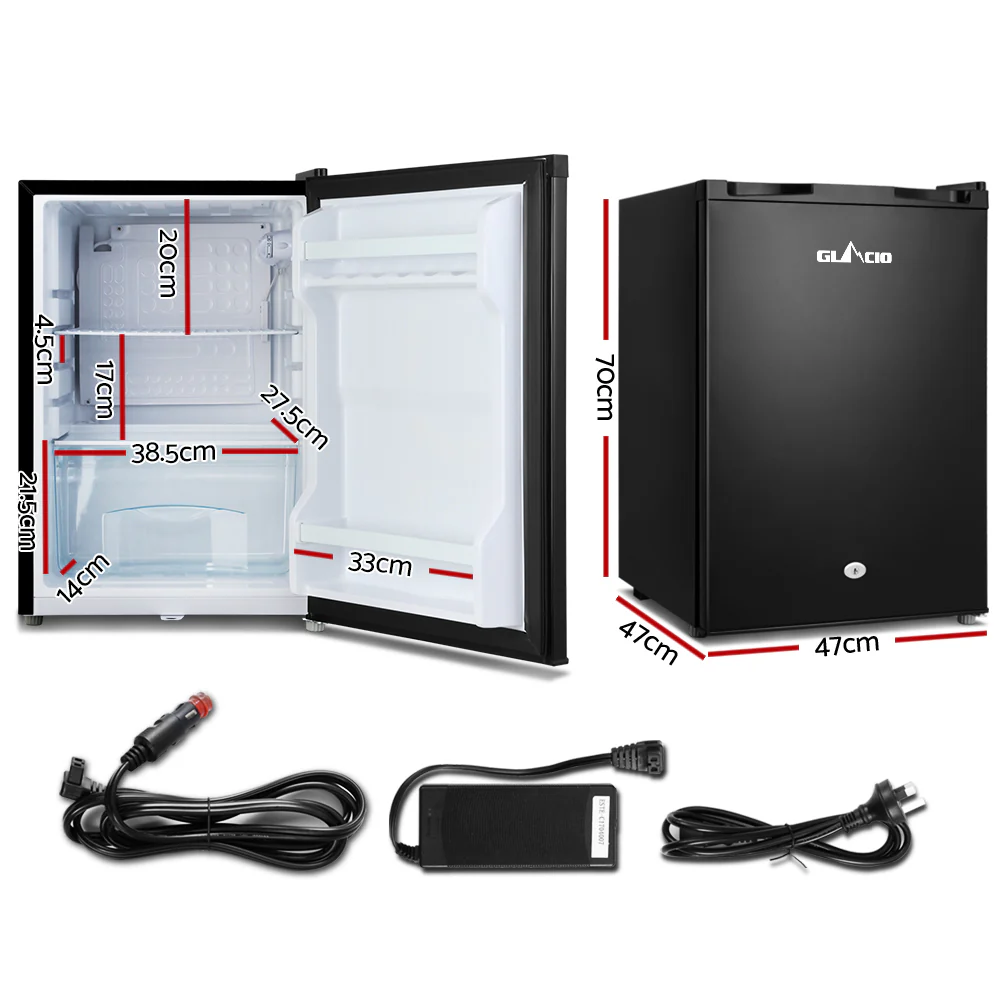 Glacio 80L Portable Fridge Bar Upright 12V/24V/240V Camping Caravan - Nurns