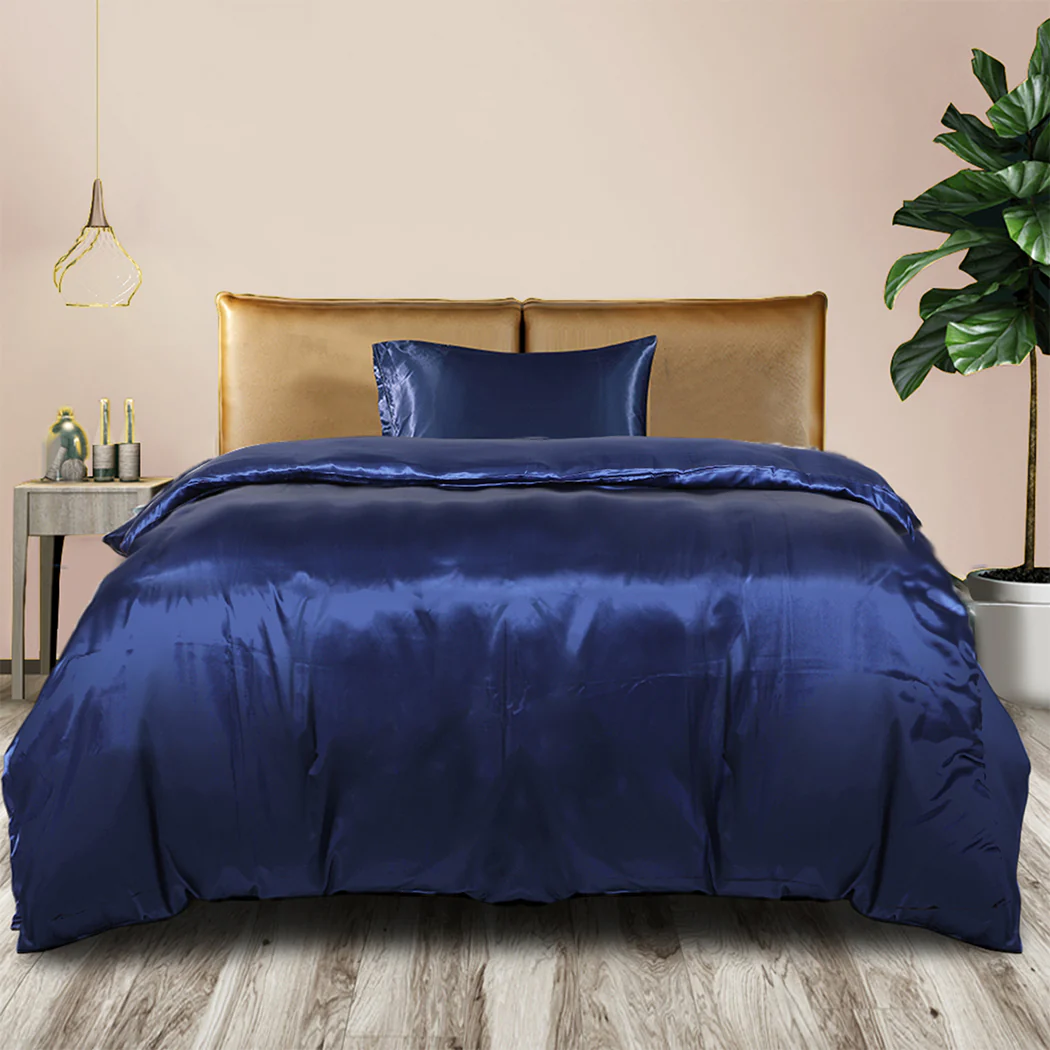 KING SINGLE Quilt Cover Set Bedspread Pillowcases - Summer Blue - Nurns