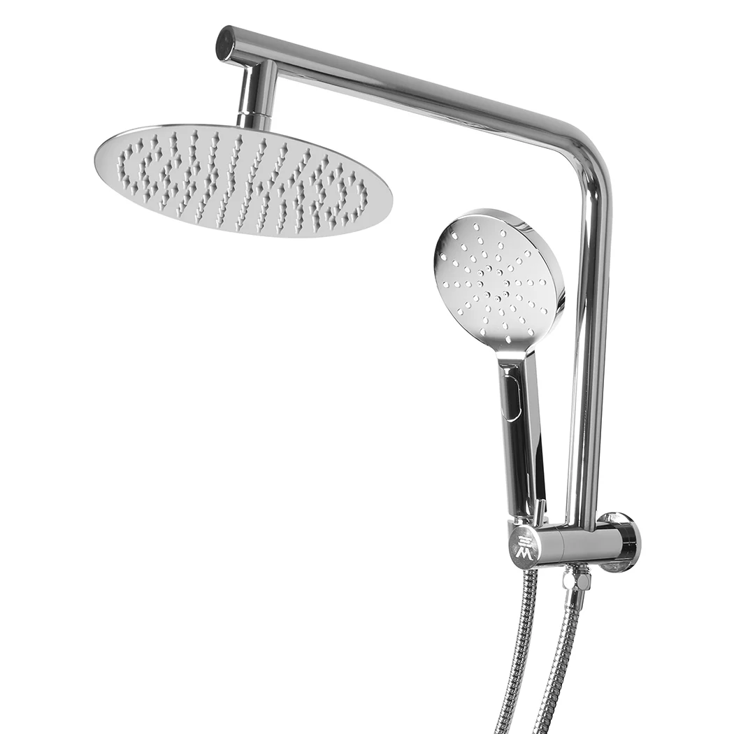 High Pressure Shower Head Set Rain Round - Silver - Nurns