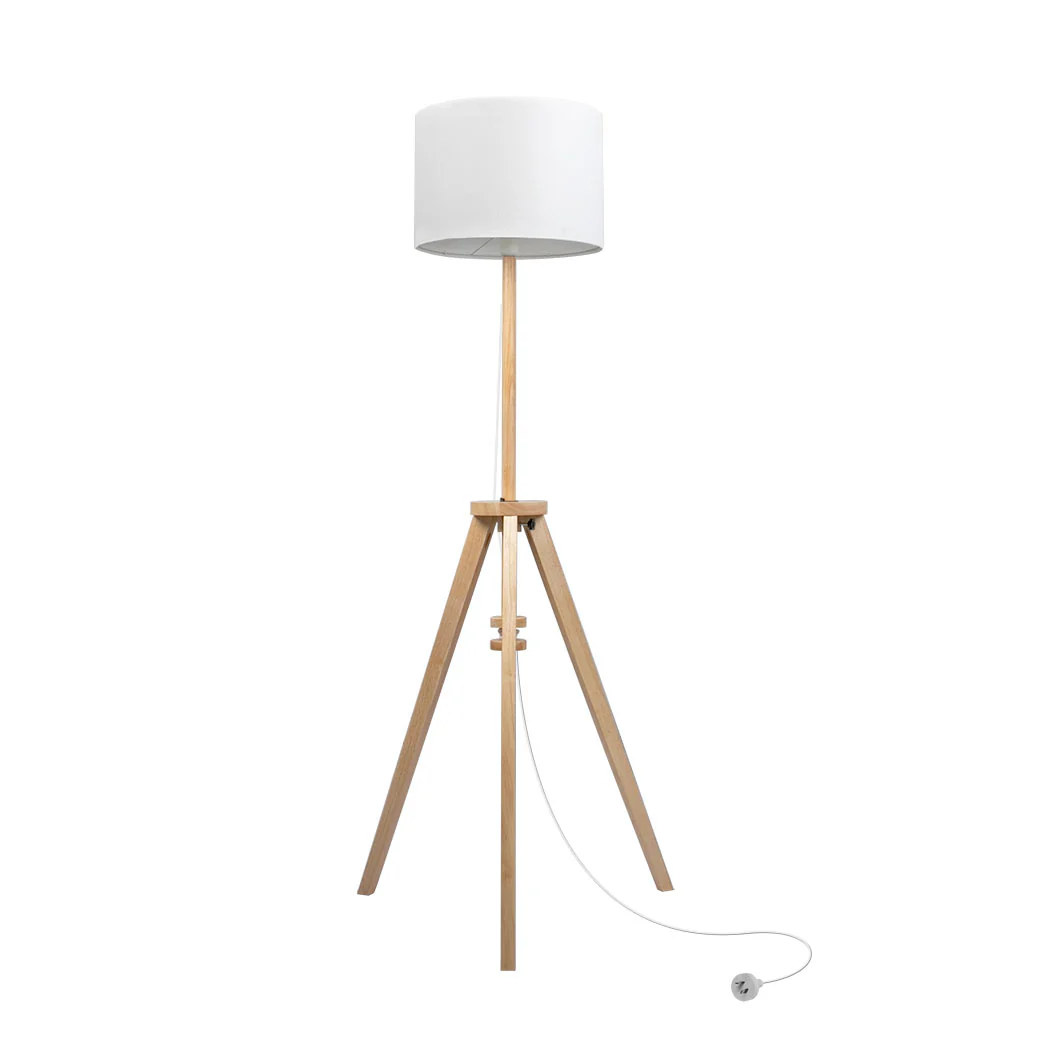 Tripod Floor Lamp Wooden Modern Reading Light Adjustable Night Home Decor - Nurns