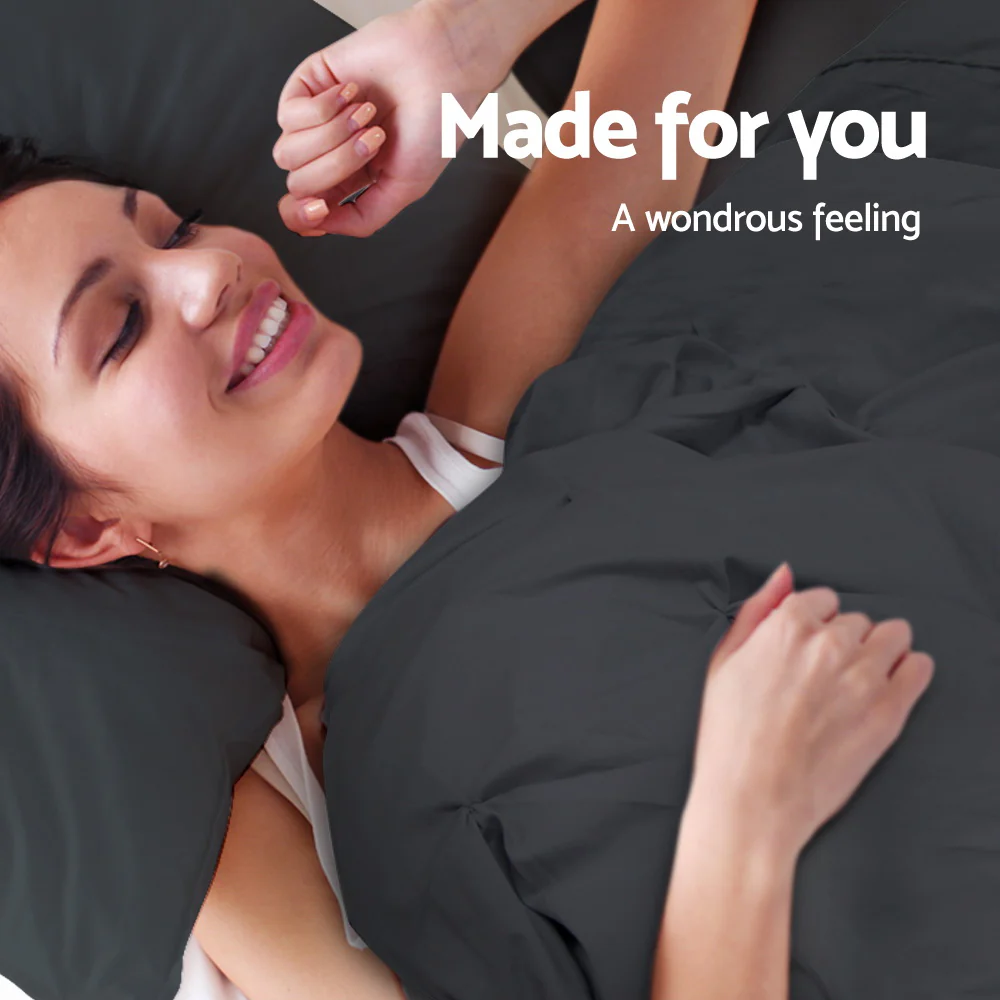 KING Quilt Cover Set - Classic Black - Nurns