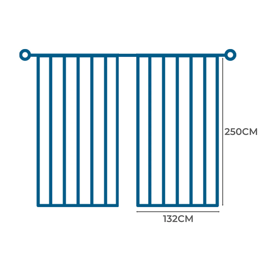 Set of 2 132x250 Blockout Curtains Chenille - Blue - Nurns