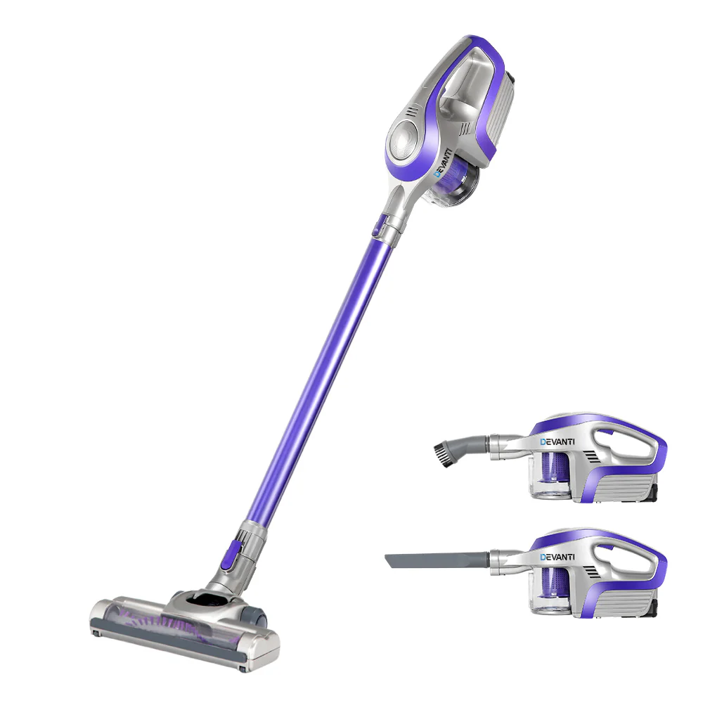 Devanti Stick Vacuum Cleaner Bagless Cordless 150W Purple - Nurns