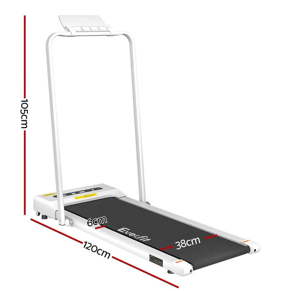 Everfit Treadmill Electric Walking Pad Under Desk Home Gym Fitness 380mm White - Nurns