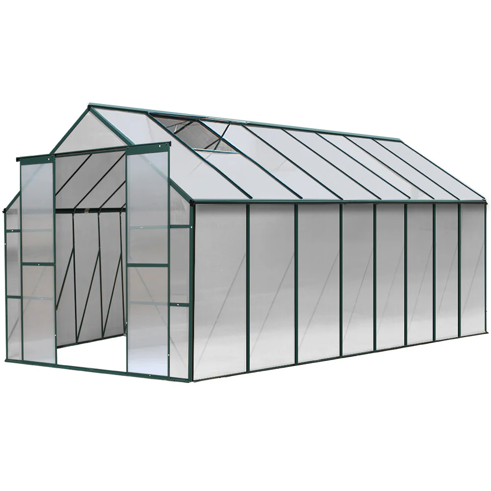 Greenfingers Greenhouse 5.1x2.44x2.1M Aluminium Polycarbonate Green House Garden Shed - Nurns