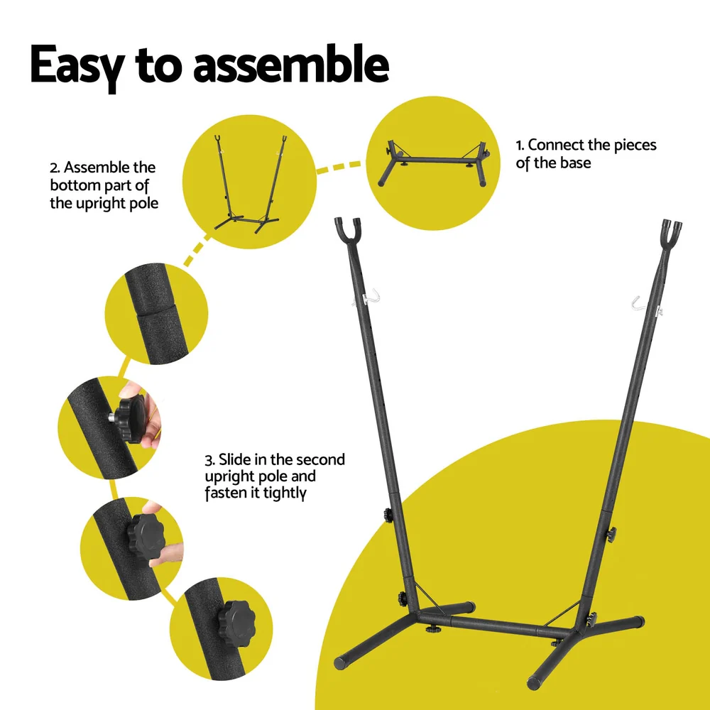 Hammock Chair Stand Metal Frame - Black - Nurns