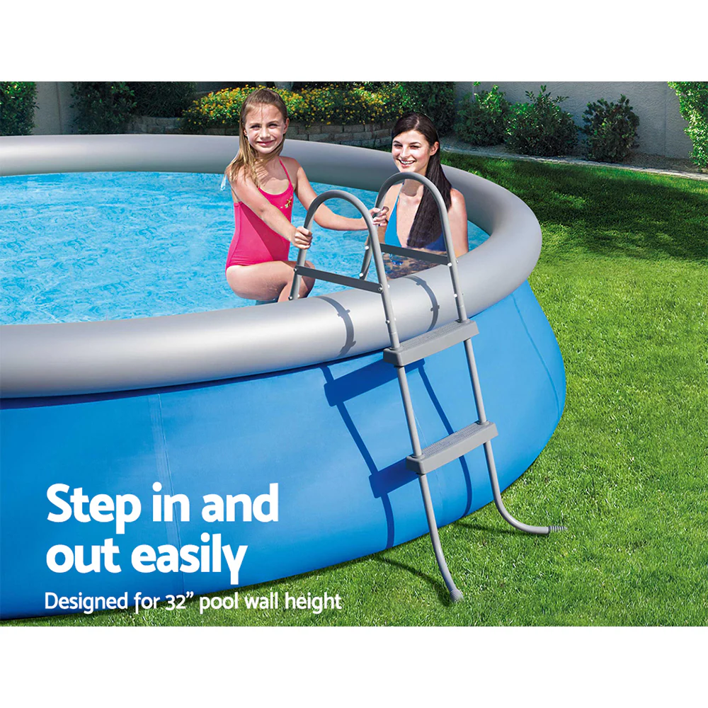 Factory Buys Pool Ladder 84cm 2 Step Above Ground Swimming Pools Removable Steps Stairs - Nurns