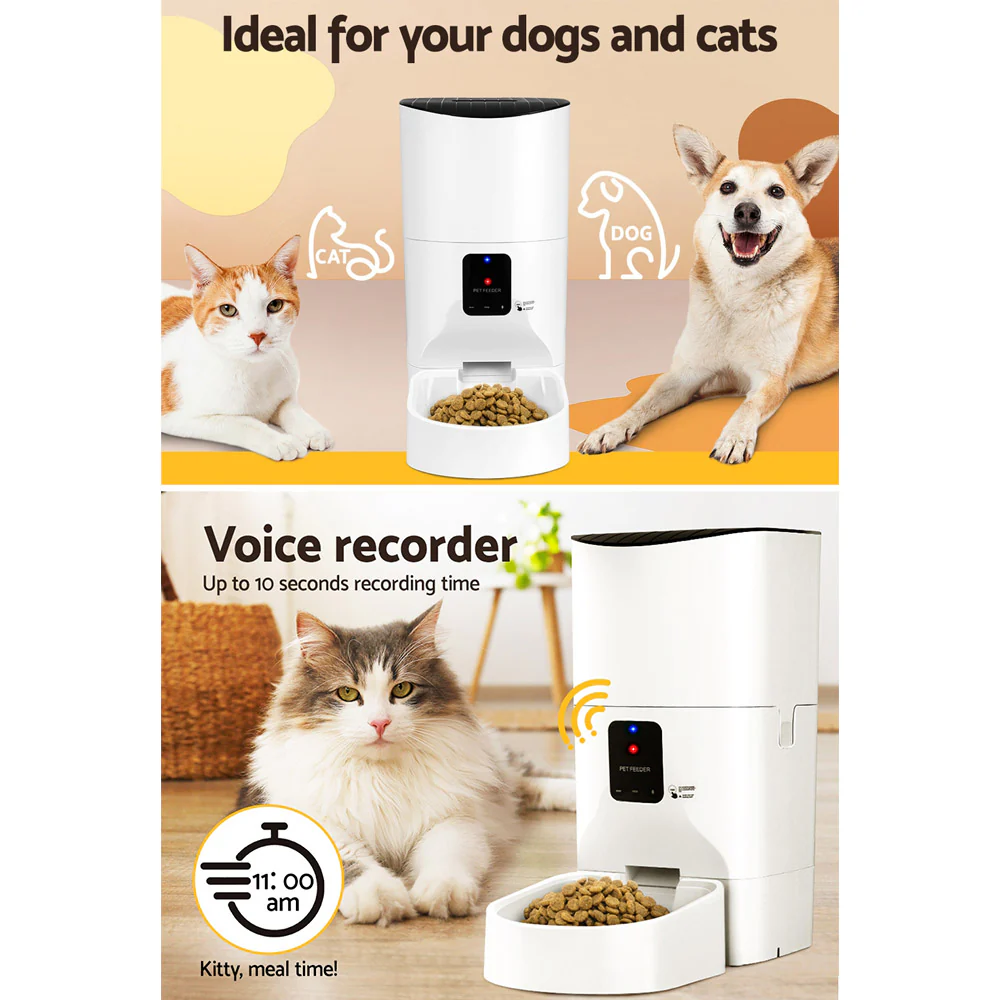 Automatic Pet Feeder 9L Auto Wifi Dog Cat Feeder Smart Food App Dispenser - Nurns