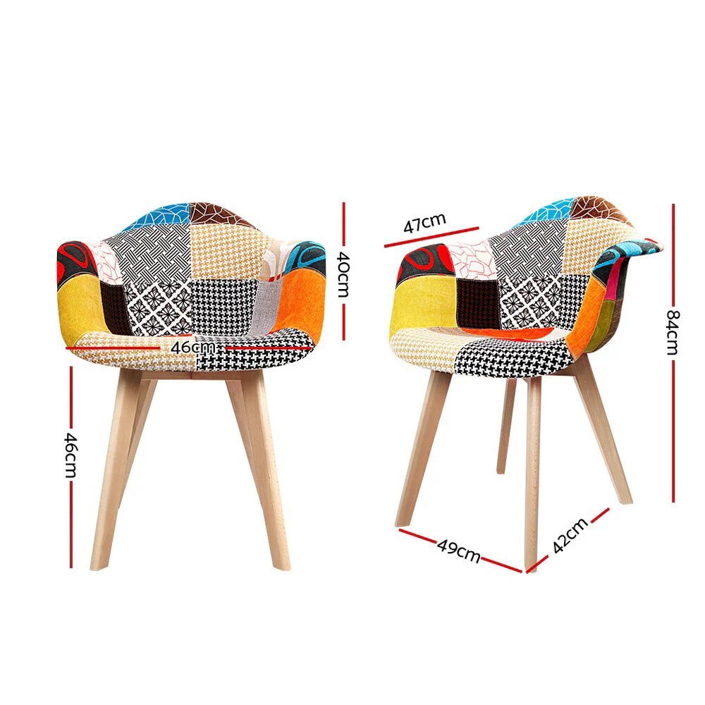 Hollis Set of 2 Fabric Retro Replica - Multicolour - Nurns