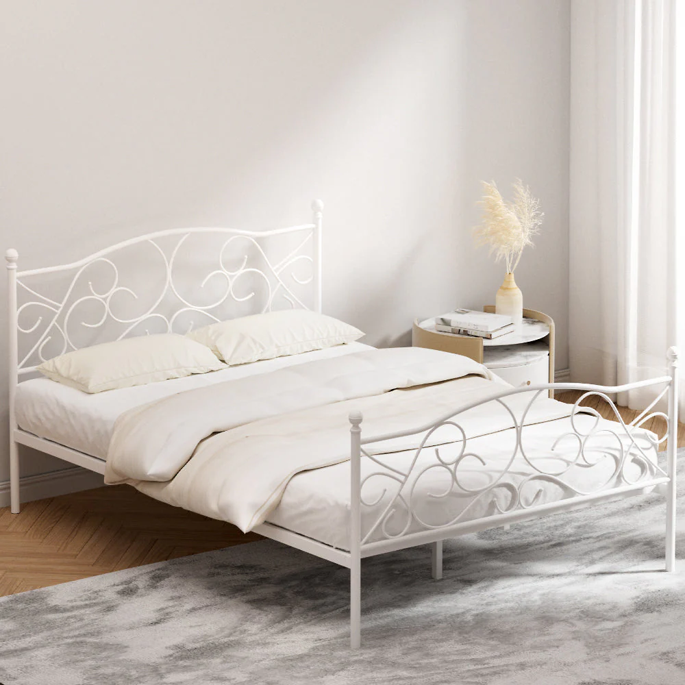 Euclase Bed & Mattress Package with 32cm Mattress - White Double - Nurns