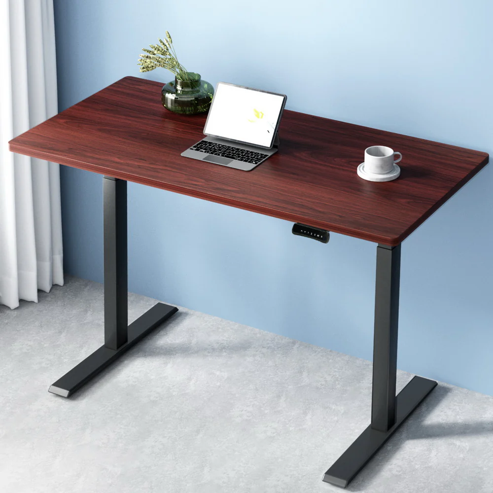Artiss Standing Desk Motorised Dual Motor Walnut 120cm - Nurns