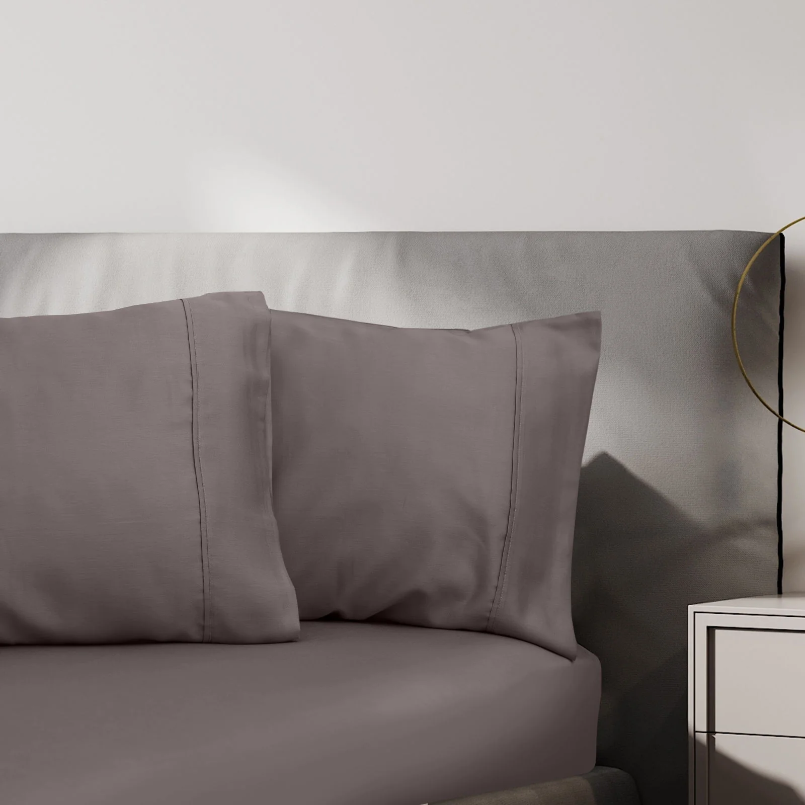 Double Royal Comfort 1500TC Cotton Rich Fitted Sheet 3pc Set - Dusk Grey - Nurns