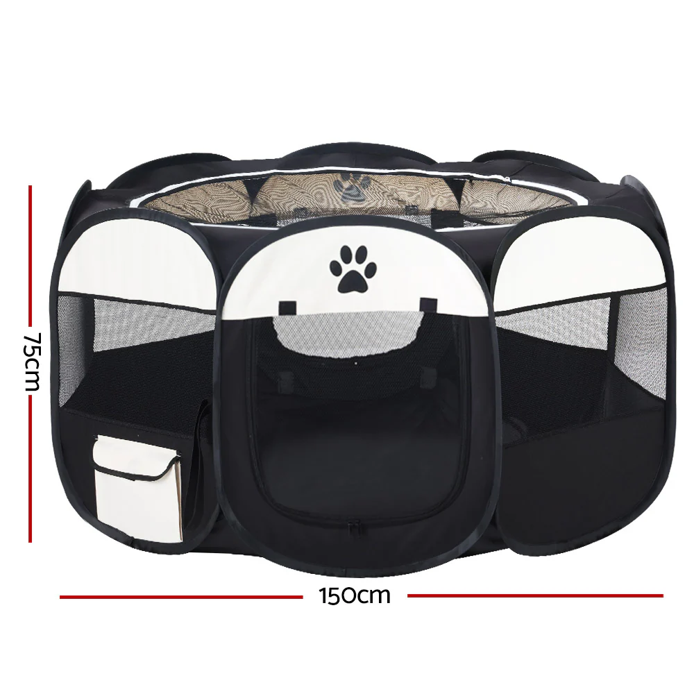 Dog Playpen Pet Playpen Enclosure Crate 8 Panel Play Pen Tent Bag Fence Puppy 3XL - Nurns