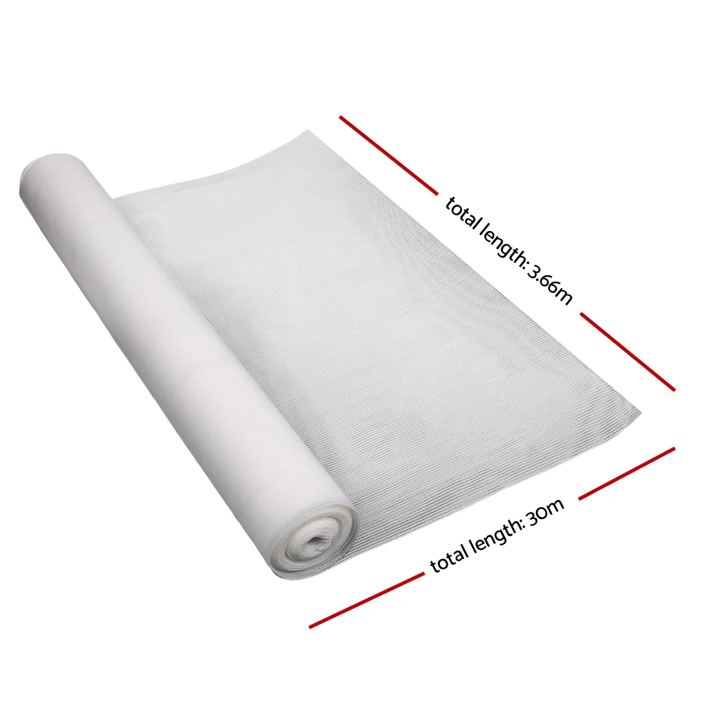 Instahut 90% Shade Cloth 3.66x30m Shade cloth Wide Heavy Duty White - Nurns