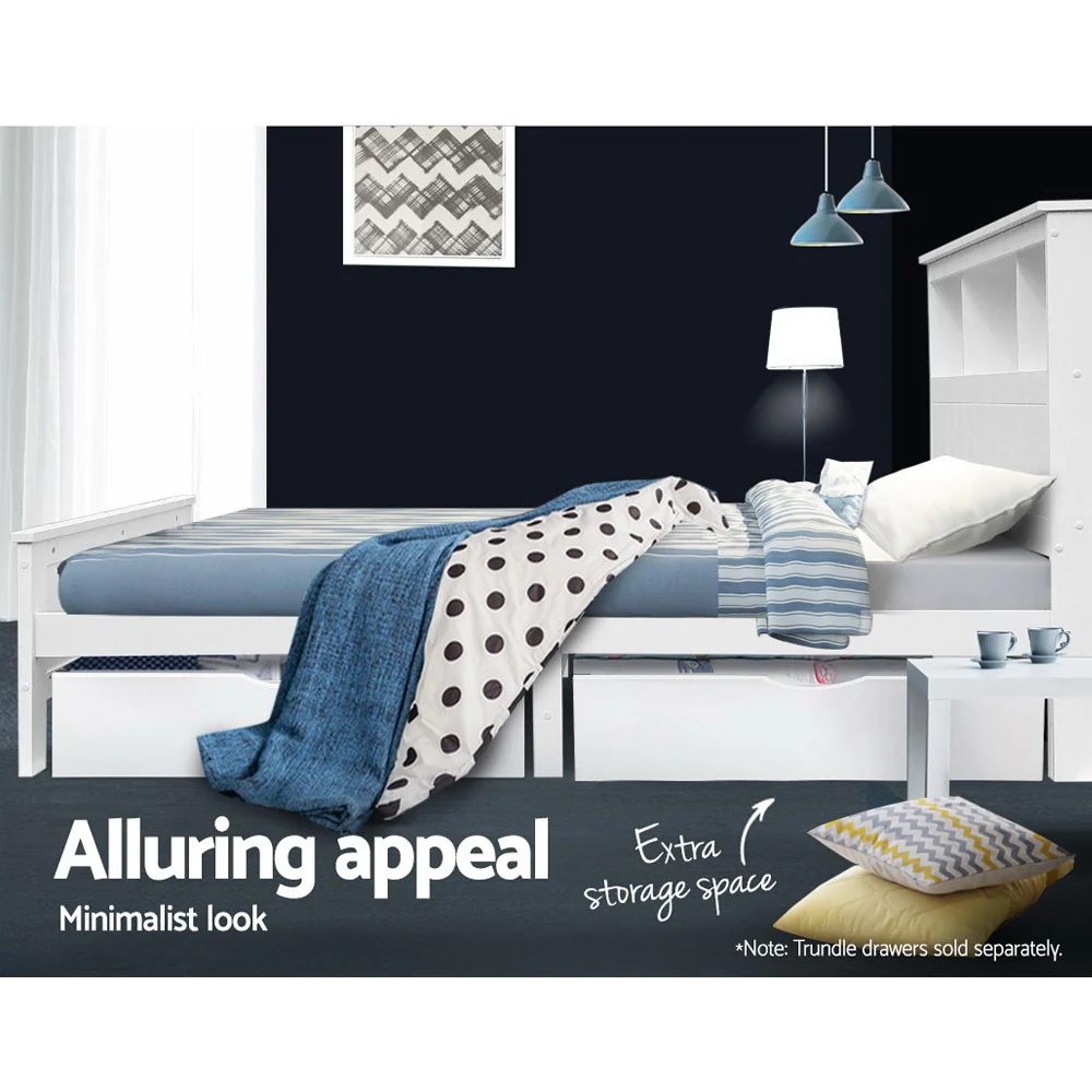 Adio Wooden Timber Bed Frame no Drawers - King Single - Nurns