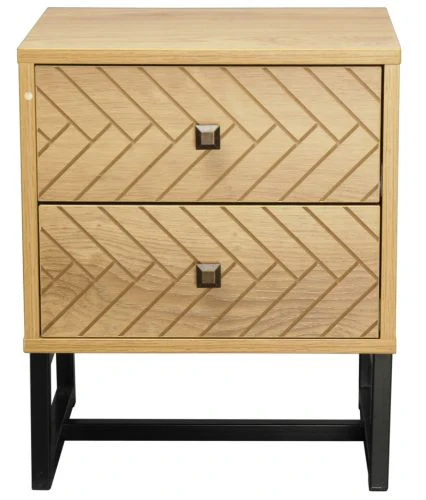 Kawartha Wooden Bedside Tables with 2 Drawers - Natural - Nurns