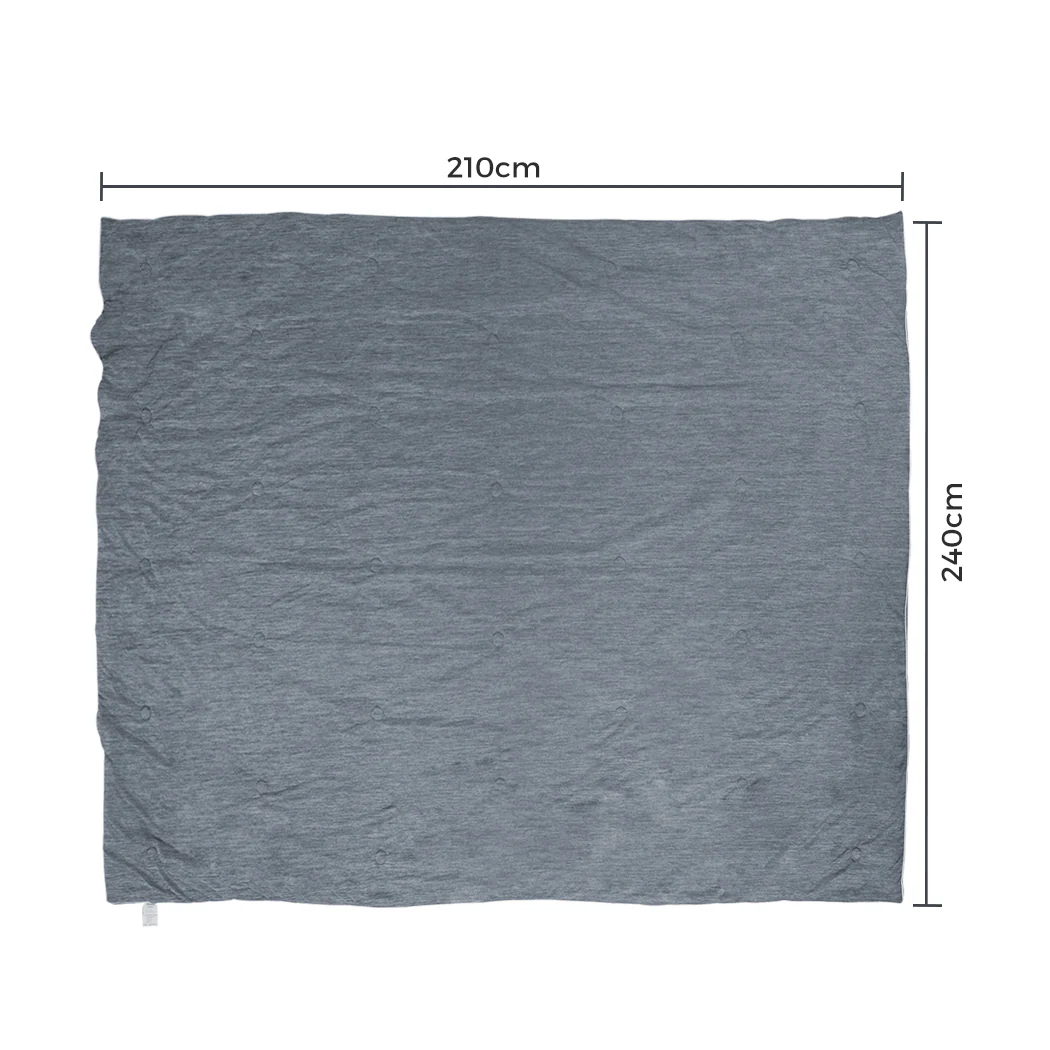 Whelan Throw Soft Blanket 240x210cm Cooling Summer - Grey - Nurns